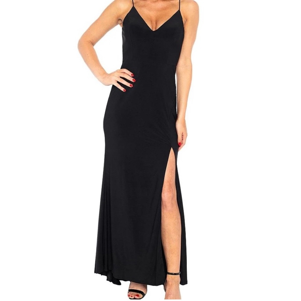 Jump Black Maxi Dress with Slit